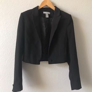 H&M Black Cropped Suit Blazer 2